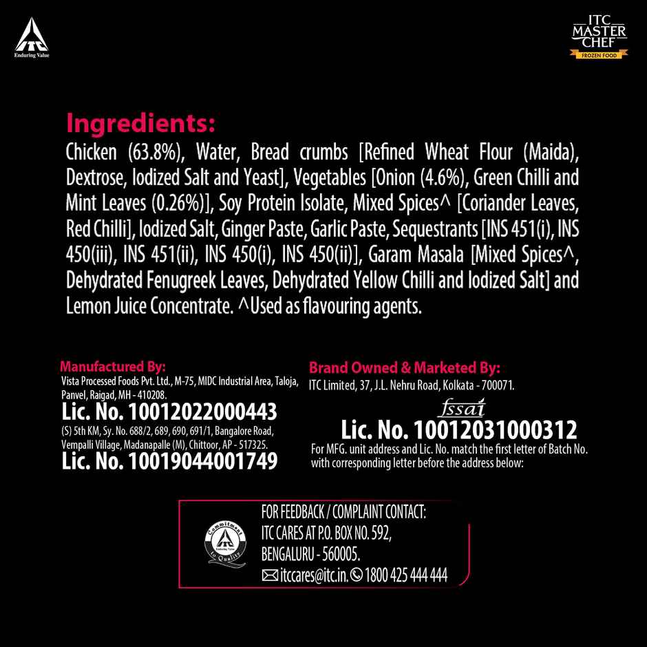 ITC Master Chef Chicken Seekh Kebab | High in Protein | No Added preservatives | Microwave Friendly