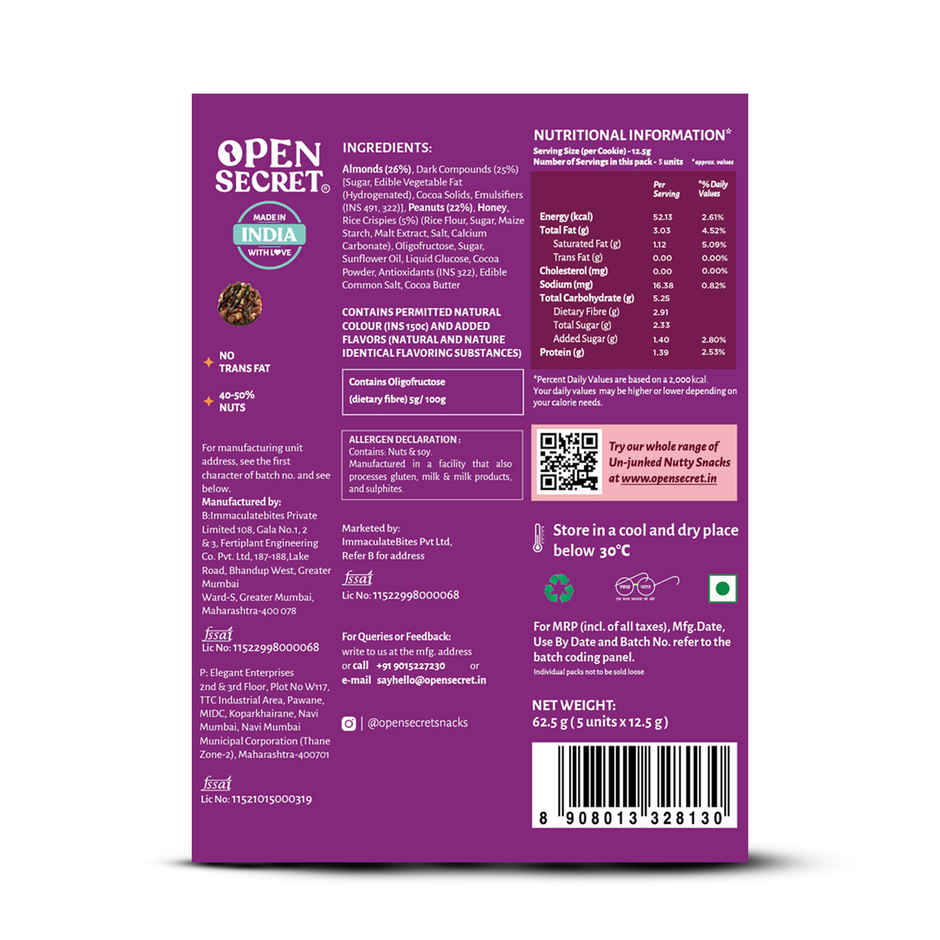 Open Secret Zero Maida Chocolate Almond Cookies | Healthy Snacks