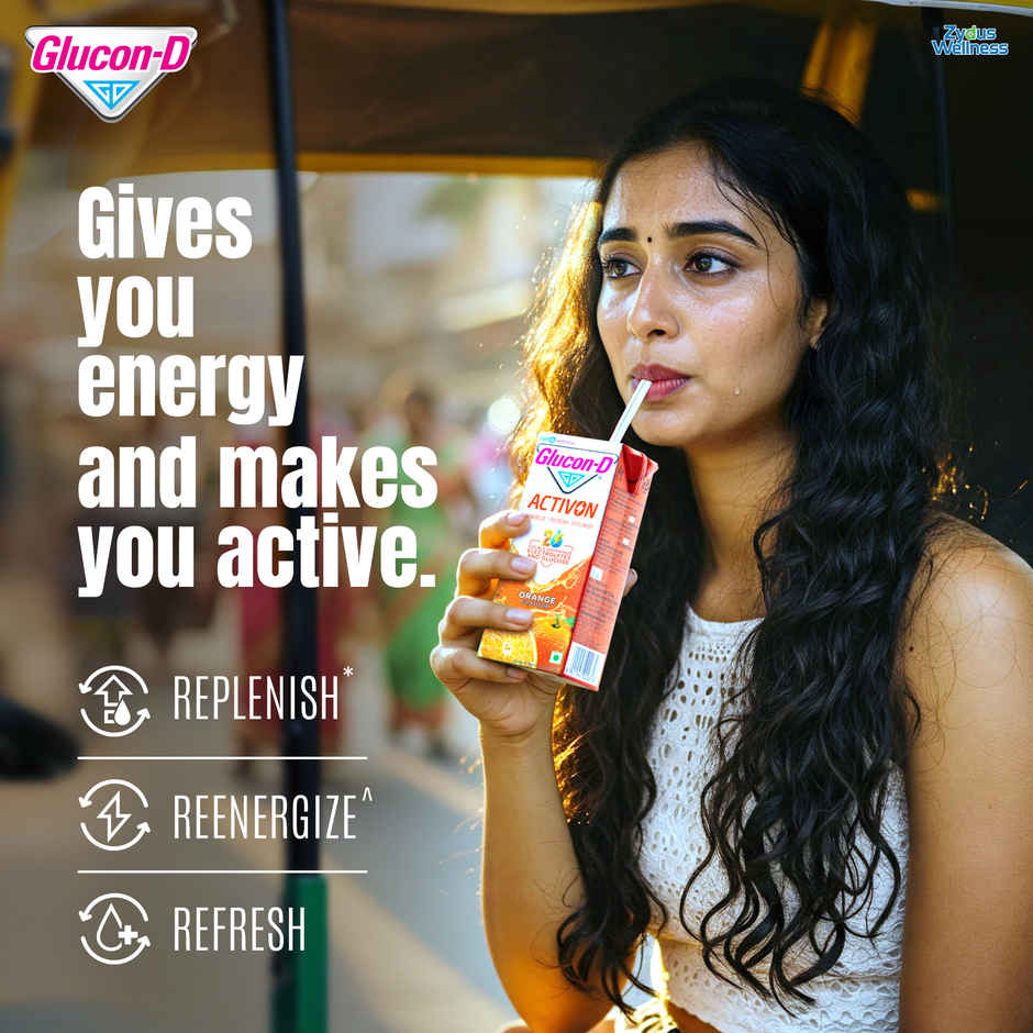 Glucon-D Activon Electrolyte Energy Drink | Orange Flavour