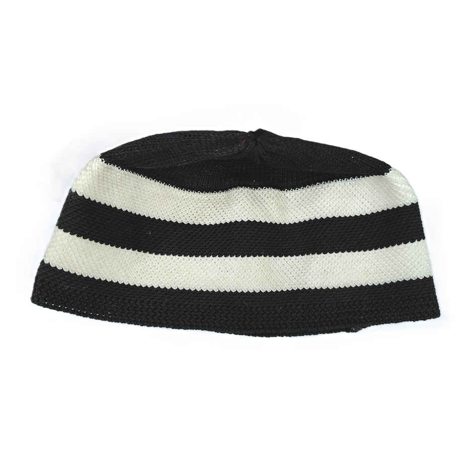 Namaz Prayer Cap for Adults Black and White | B-NET