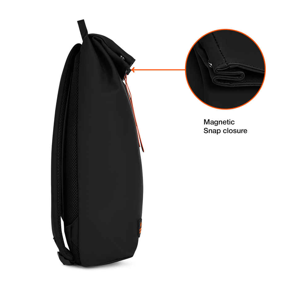 Nasher Miles Chelsea 28 L Top-open, Polyurethane Laptop Backpack for College and School- Black