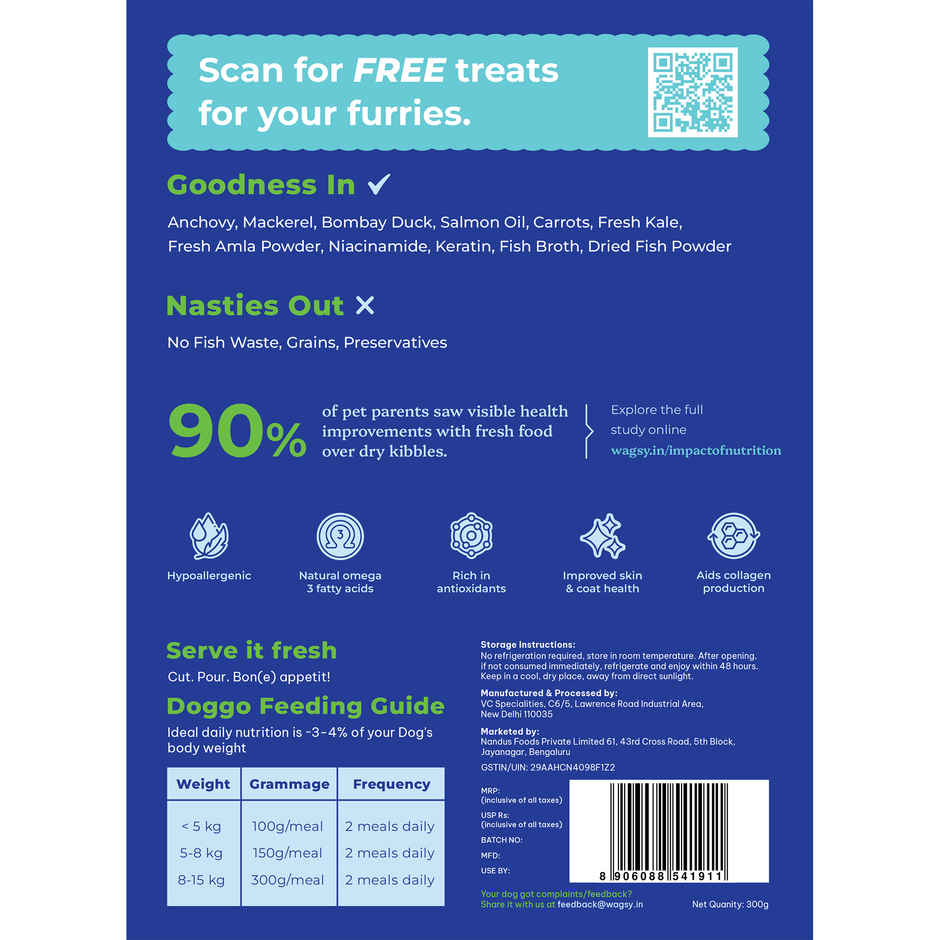 Wagsy - Fish Recipe | Fresh Wet FOOD For Dogs