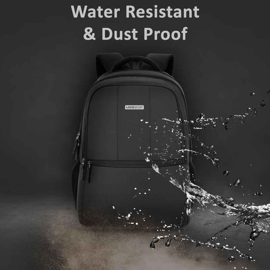 Lavie Sport Unisex Solid Polyester 28 L Padded Grab Handle Laptop Backpack | Black - 15.6 Inches