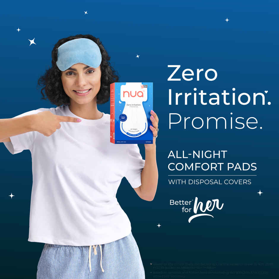 Nua All Night Comfort Sanitary Pads with Disposal Cover |XXXL