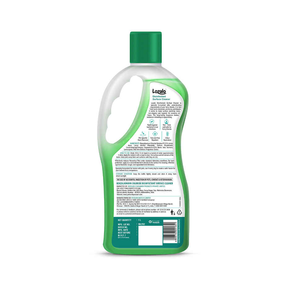 Lozalo Liquid Disinfectant Surface Cleaner with Neem Tulsi Turmeric Aloe Lemongrass