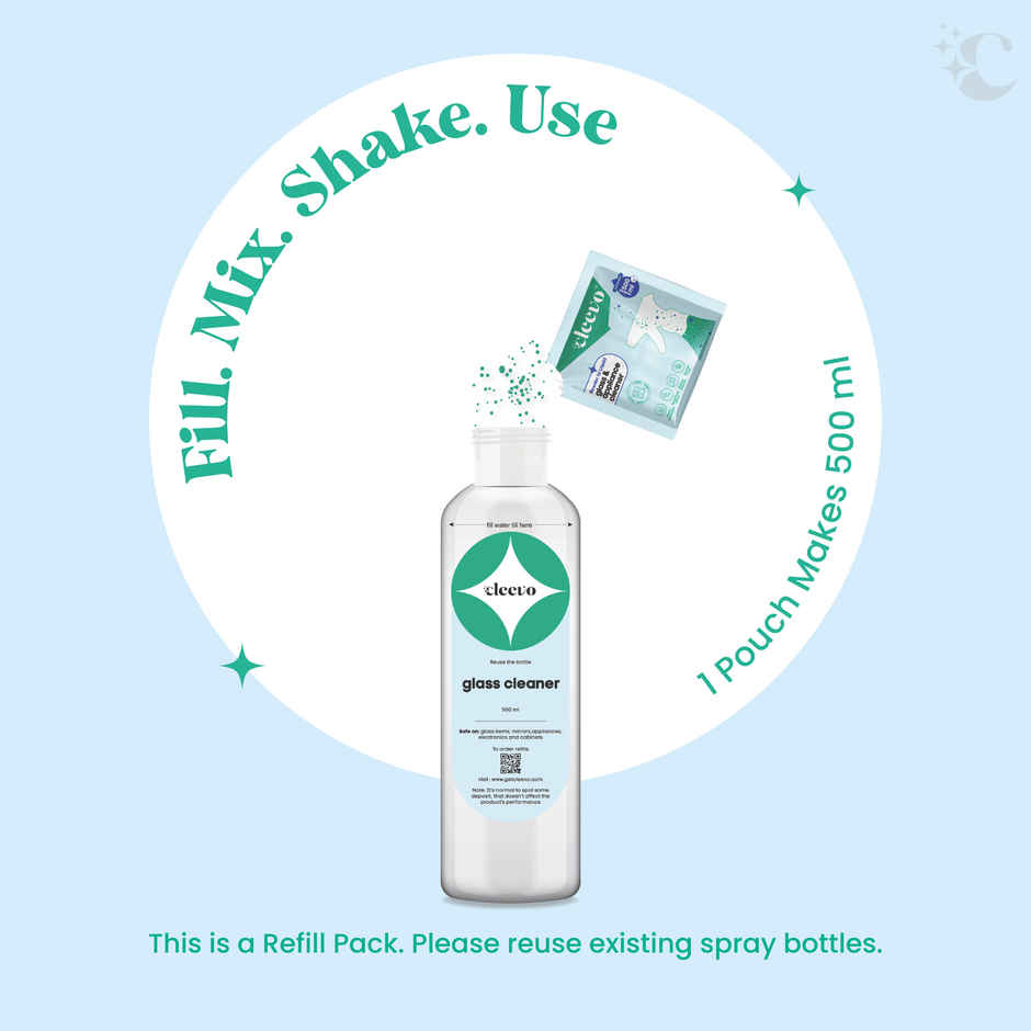 Cleevo Natural Glass Cleaner & Appliance Cleaner Spray Refill Pack