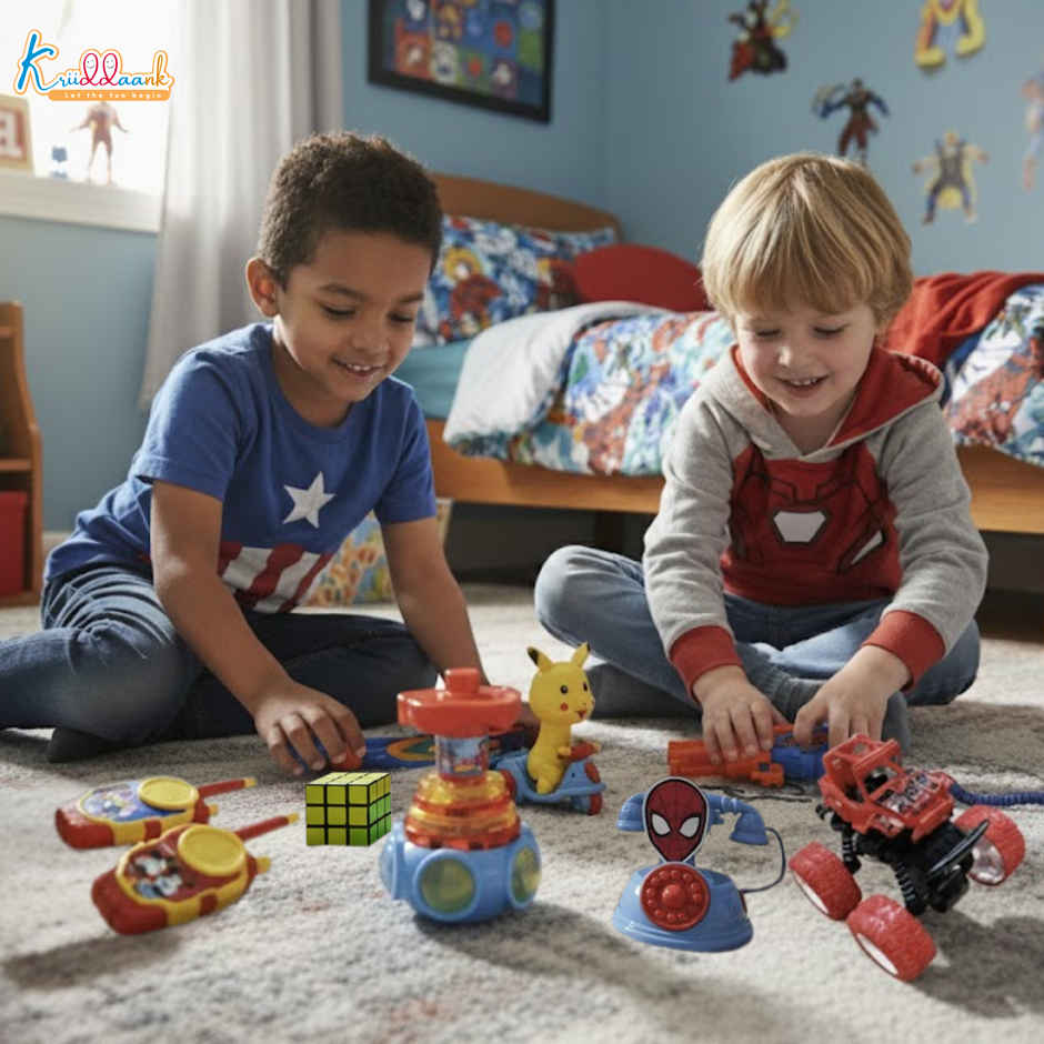 Kriiddaank Marvel 6 In 1 Gift Pack for Boys Assorted Play Set Birthday Return Combo for 3 Years