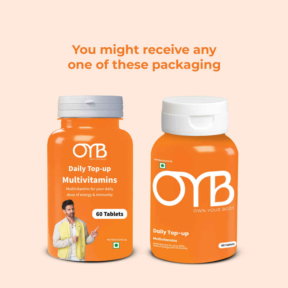 OYB Multivitamin with 24 Nutrients, Probiotics & Herbs | 60 Tablets | OYB Daily Top-Up
