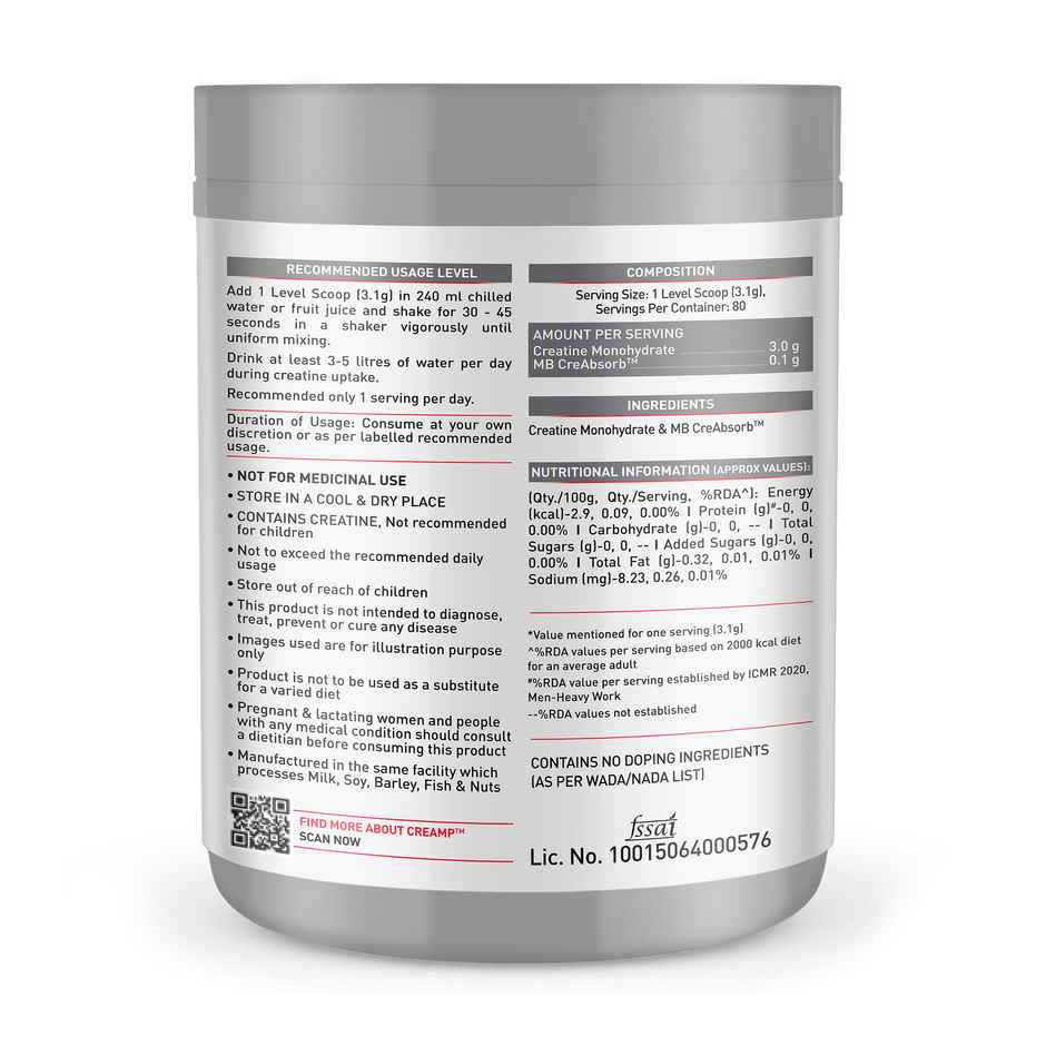 Muscleblaze Creatine Monohydrate Creamp With Creabsorb (Unflavoured, 80 Servings) Combo