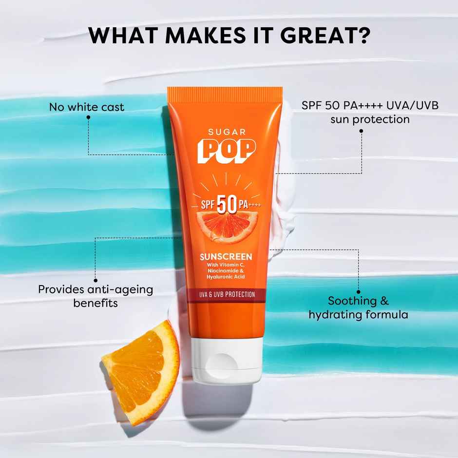 SUGAR POP SPF 50 PA++++ UVA/UVB With Vitamin C Sunscreen