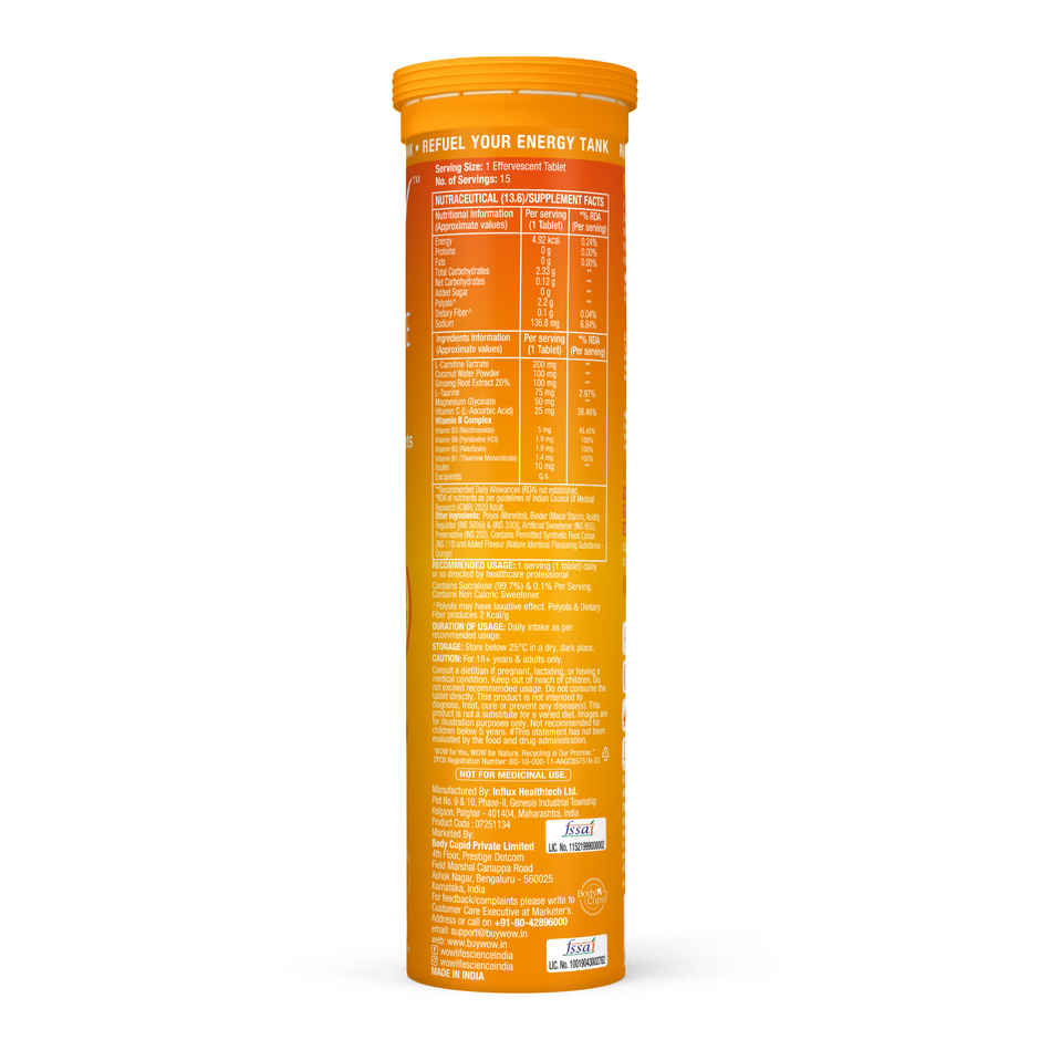 Wow Life Science Hydration Effervescent Tablets | Key Electrolytes