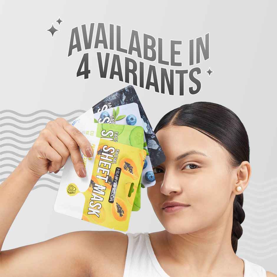 Hilary Rhoda Charcoal Detoxification Sheet Mask | Infused with Charcoal | For All Skin Types