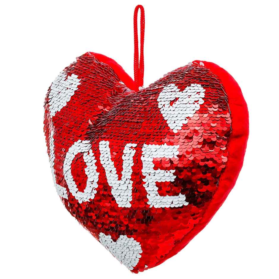 Heart Shape Love Pillow Cushion | Red & White | EcraftIndia