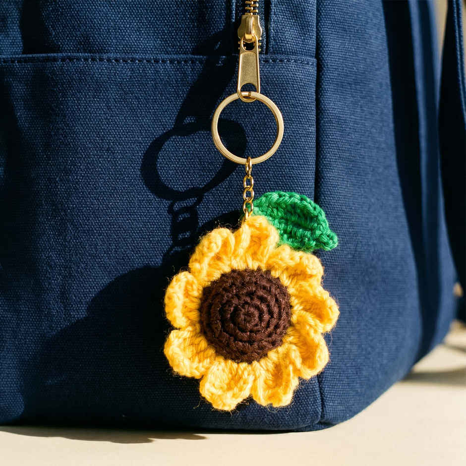 Kyari Handmade Crochet Sunflower Keychain