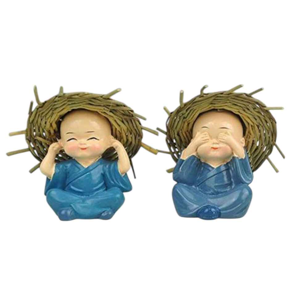 Tied Ribbons Miniature Buddha Monks Pack Of 4