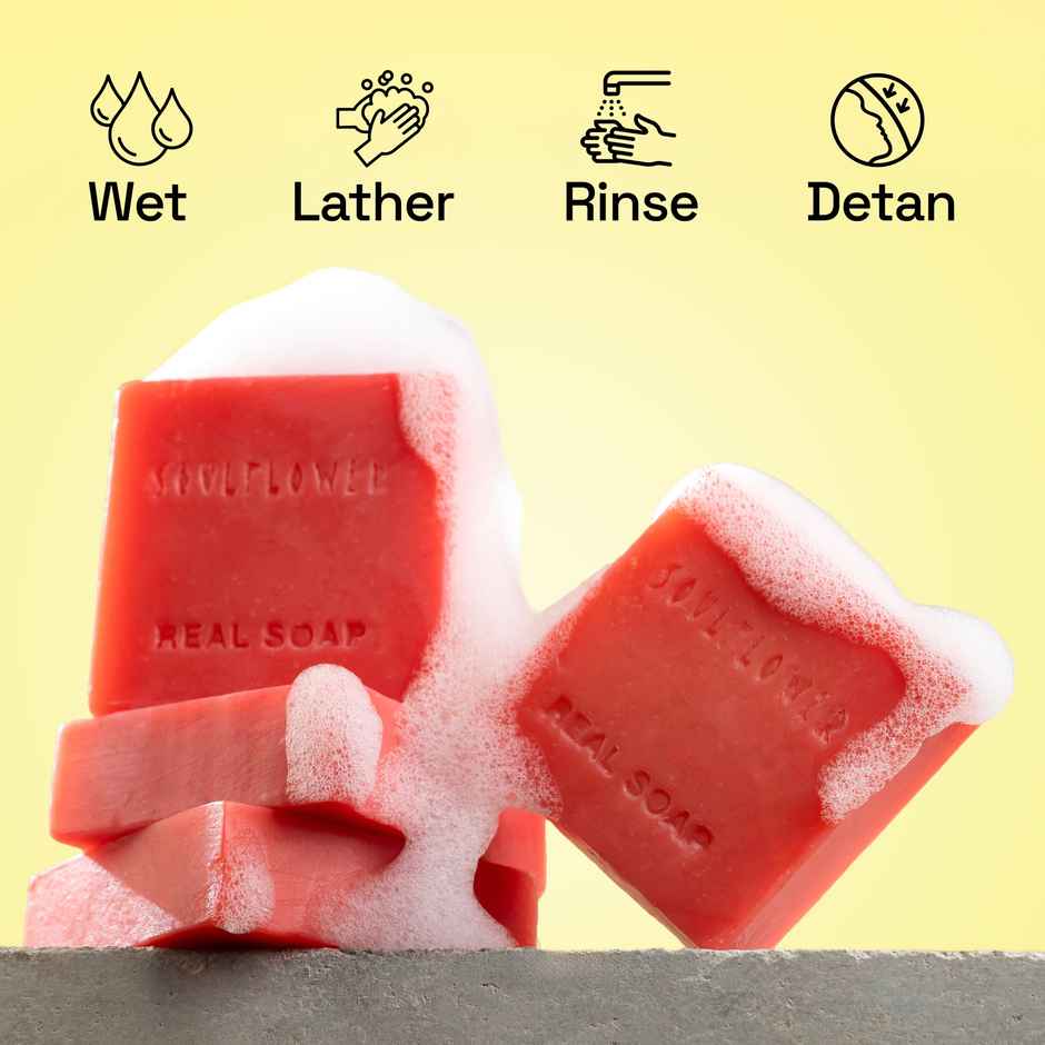 Soulflower Tomato Soap for Tan Removal & Deep Moisturisation | Natural | 1 Pc
