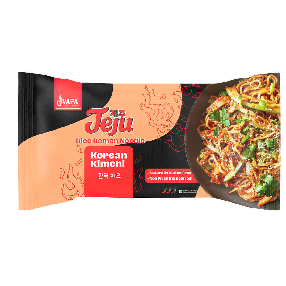 Jvapa Jeju Rice Ramen - Super Spicy Korean Kimchi | Naturally Gluten Free | No Maida & Non Fried