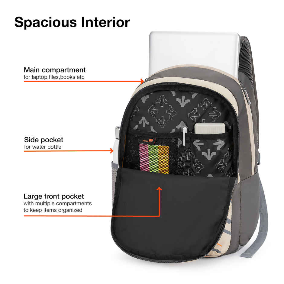 Nasher Miles Backpack for Unisex | Laptop Backpack | Casual Geography | Cream - 31L