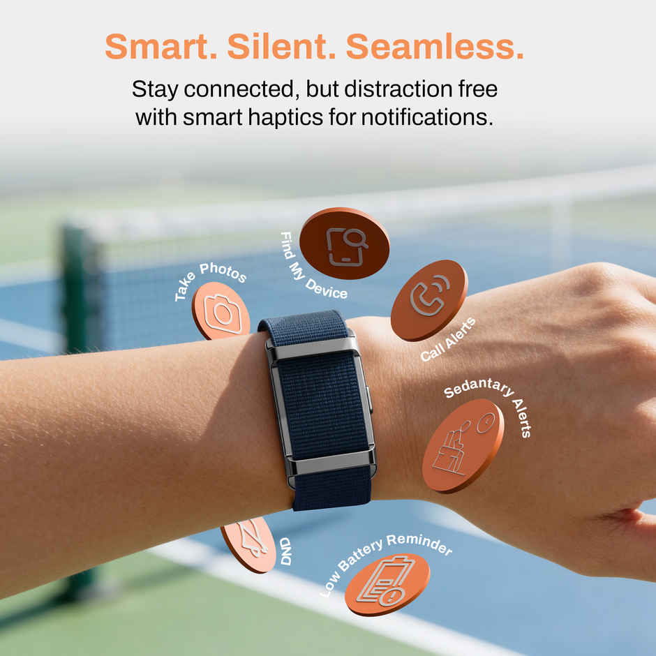 Pebble Pebble Qore 2 Smart Band with HR, SpO2, HRV, Temp, Sleep, Calls, 5ATM, Sports Modes