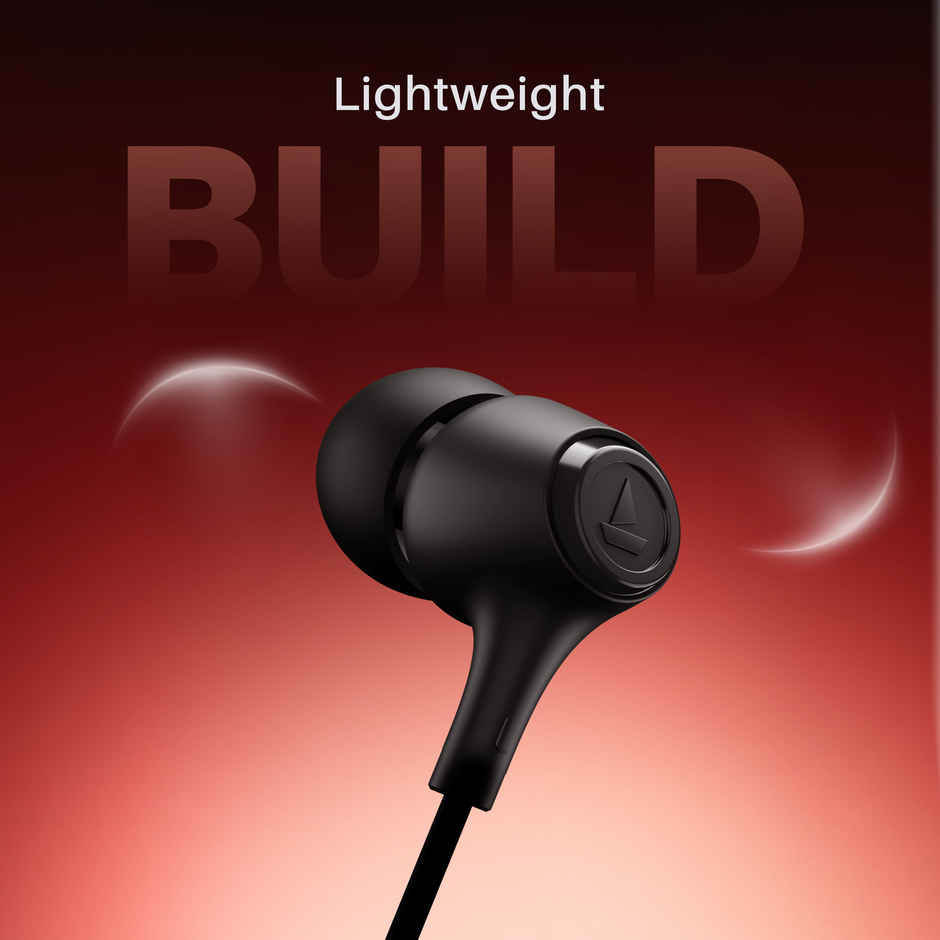 boAt Bassheads 95 Wired Earphones | 10mm Drivers | Signature Sound, In-line Mic | 3.5mm Jack | Black