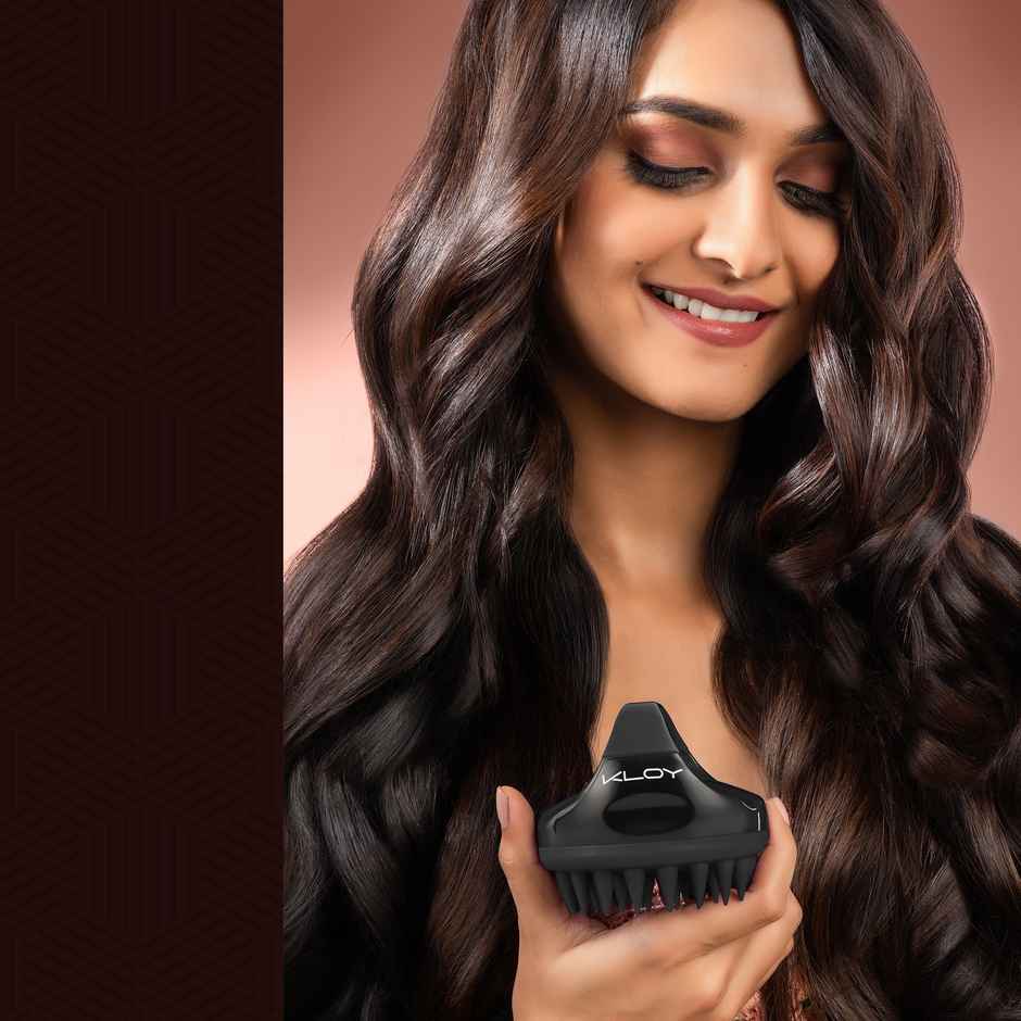 Hair Scalp Massager Shampoo Brush with Soft Silicone Bristles Manual Hair Massager for Blood Circulation Black