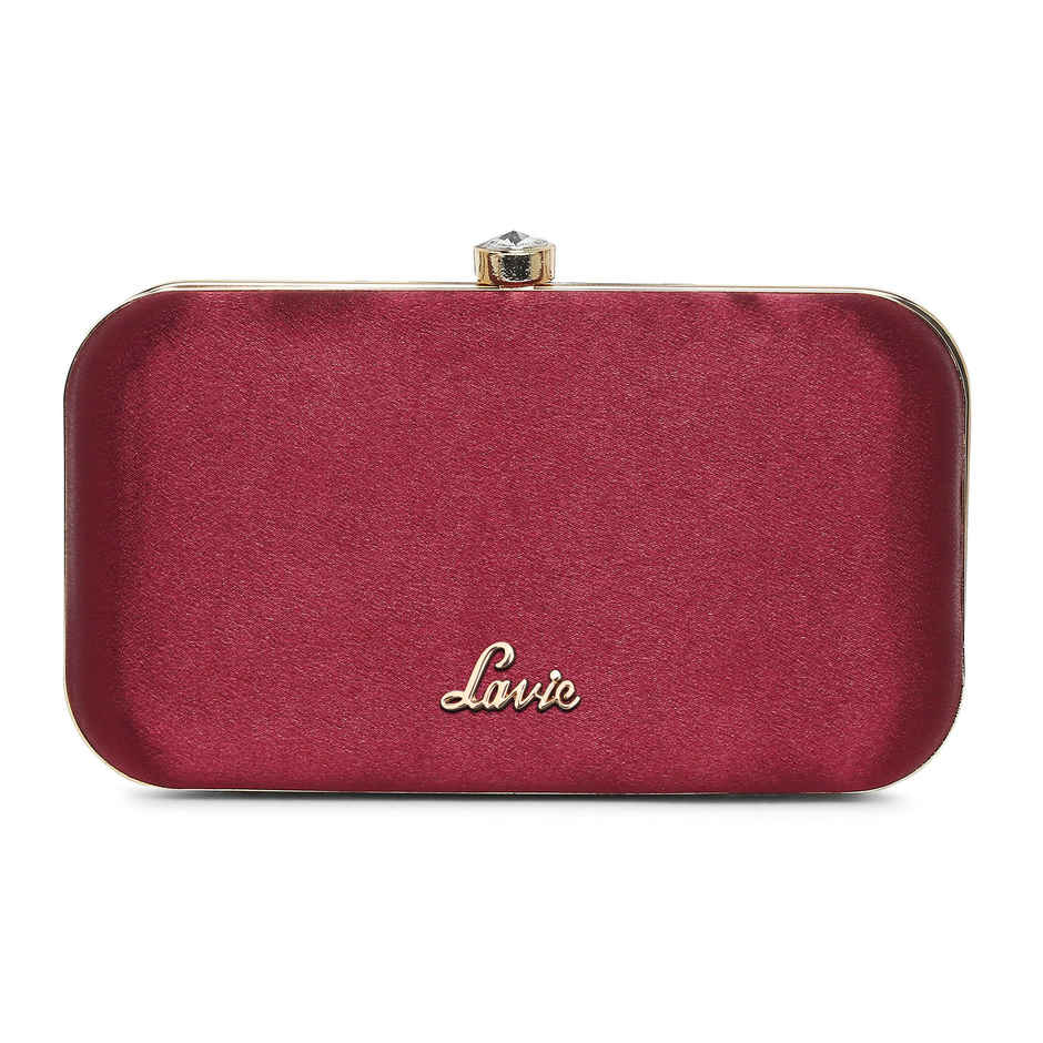 Lavie Women's Cheer Framed Clutch | Ladies Purse | Maroon