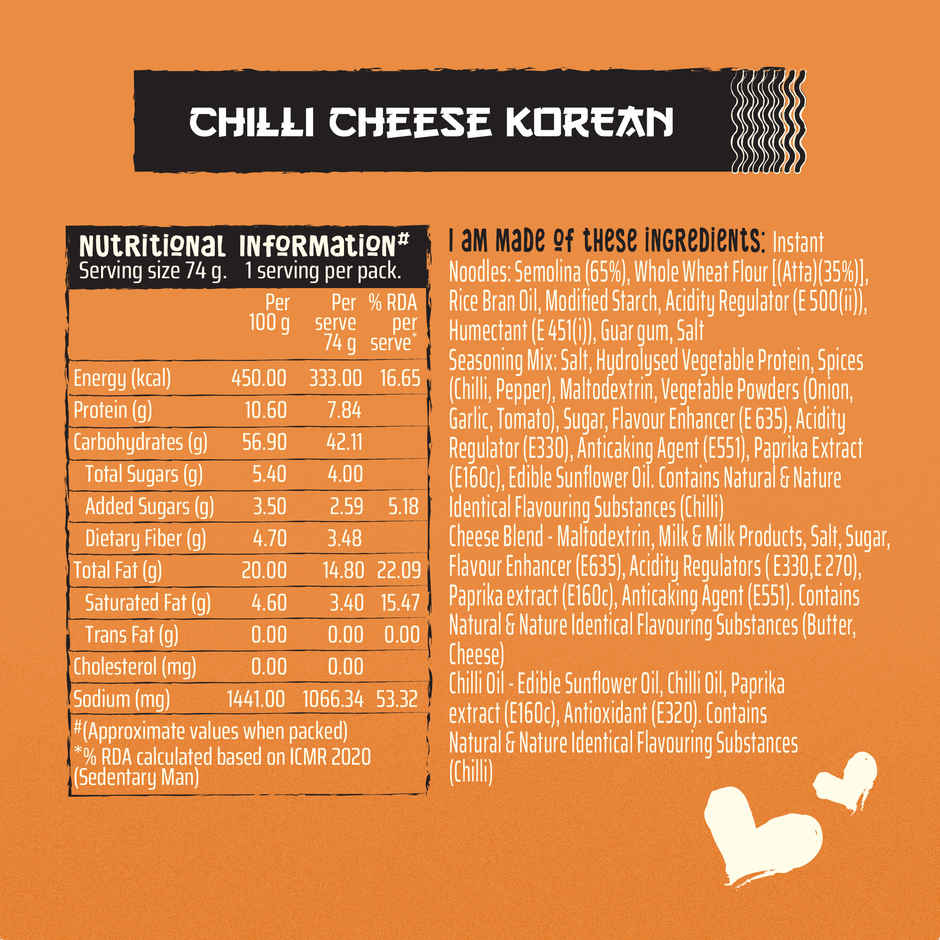 Wickedgud Chilli Cheese Instant Korean Noodles