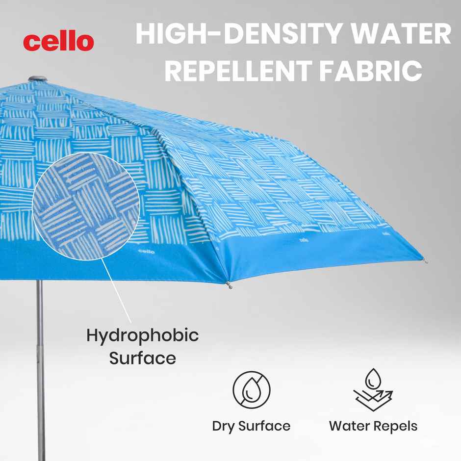 Cello Drizzle 21.5 Inch 3 fold Mix Print Umbrella | Silver Blue