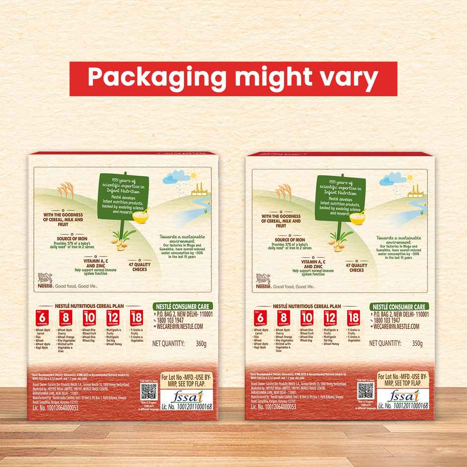 Nestle CERELAC Wheat Apple Baby Food Cereal, No Preservatives, 6 to 24 Months Baby