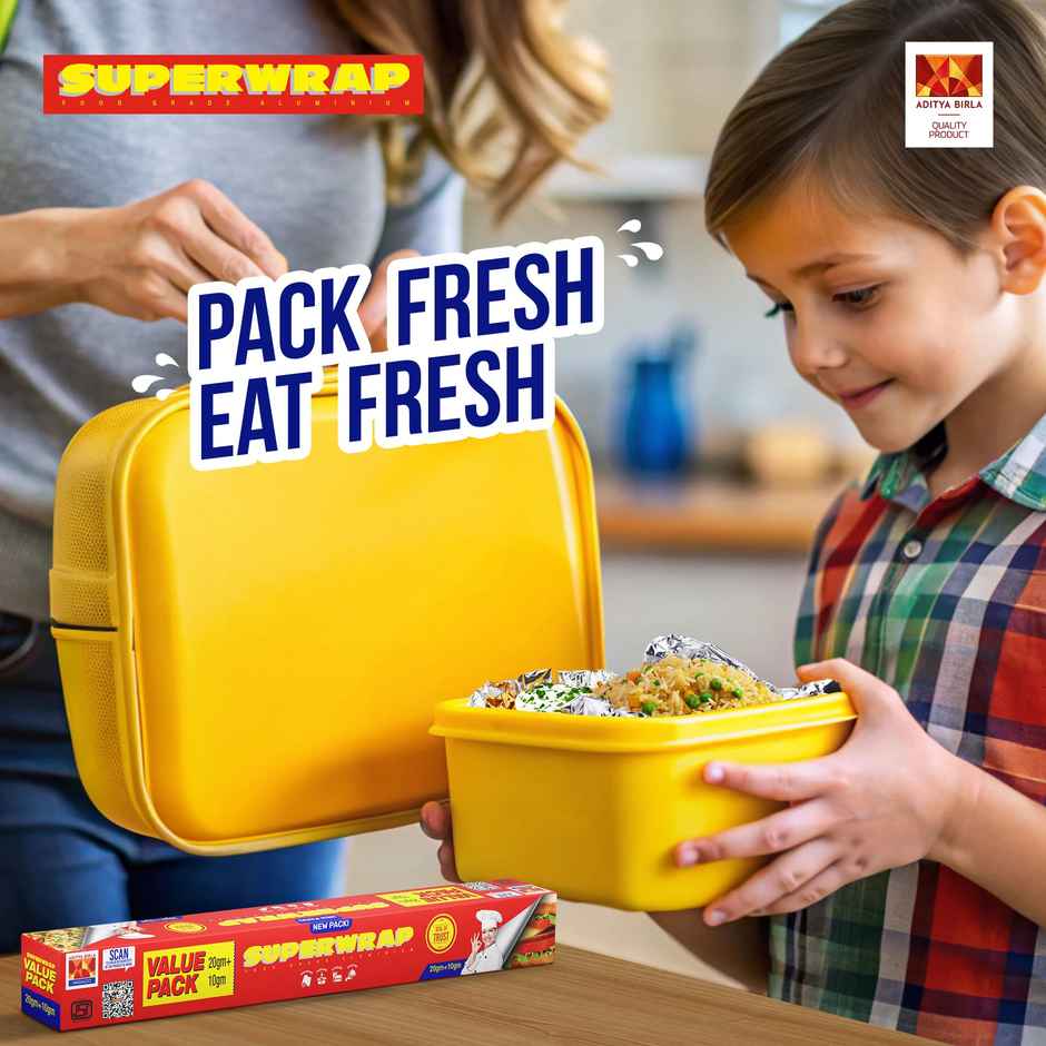 Hindalco Super Wrapp Aluminium Foil | 20 g + 10 g | Pack Of 3