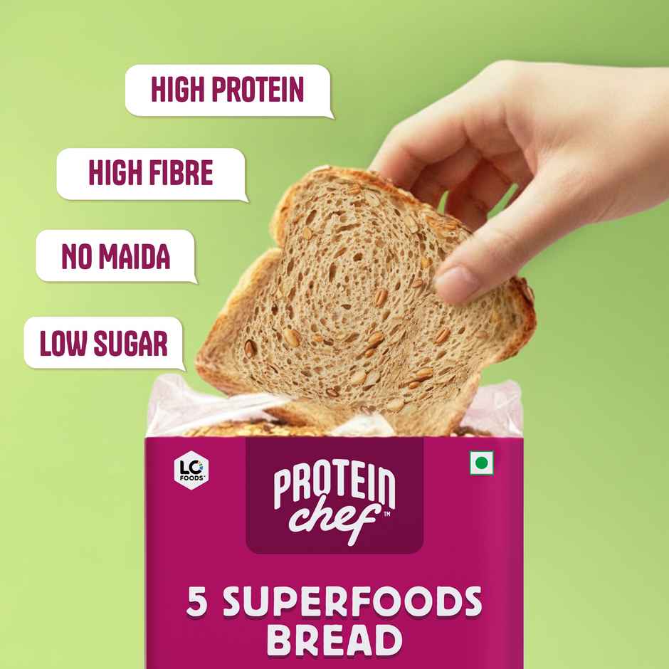 Protein Chef 42 G Protein Multigrain Bread | 5 Superfoods | No Maida