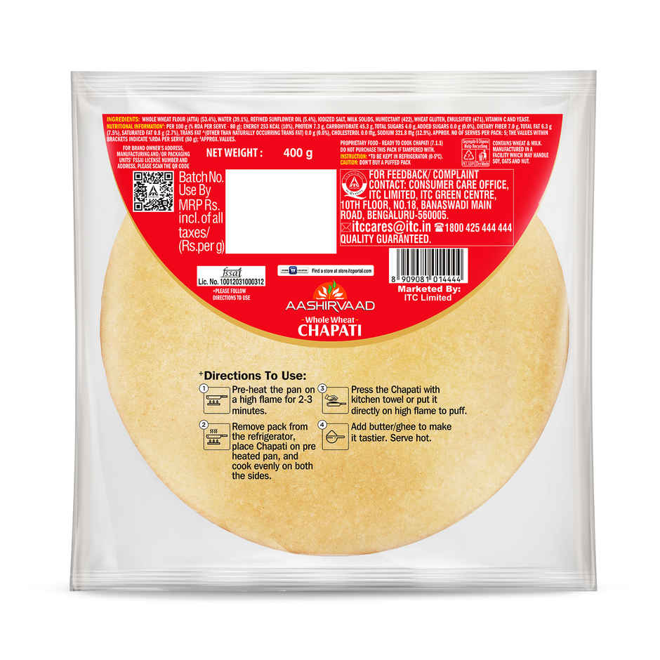 Aashirvaad Chapati made from Atta | No Added Preservatives