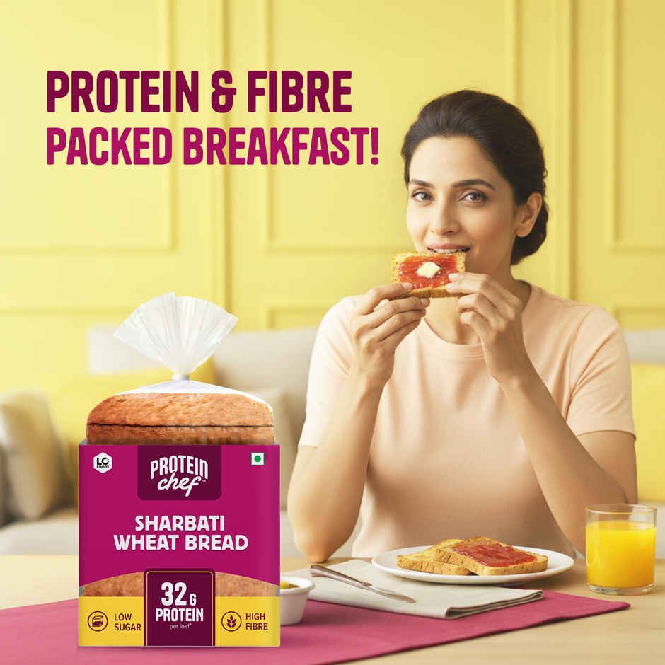 Buy Protein Chef High Fibre Whole Wheat Bread (Zero Maida) - Atta Bread ...