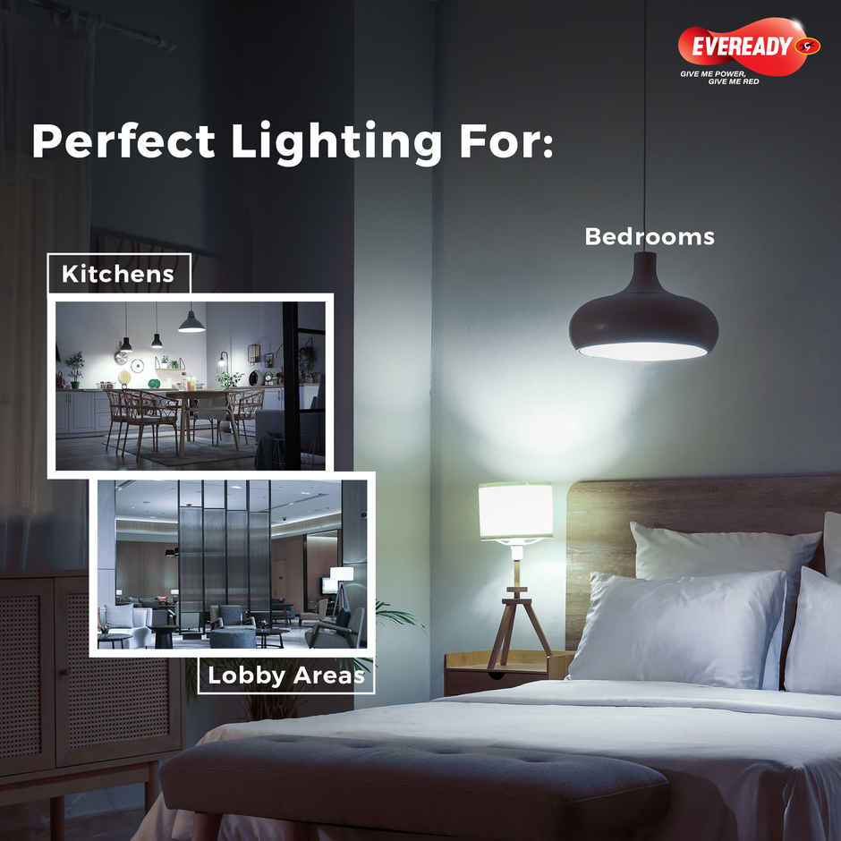 Eveready 9W LED Bulb, Cool Day Light | 6500K, B22 Base, 4kV Surge Protection, Long-Lasting Durability
