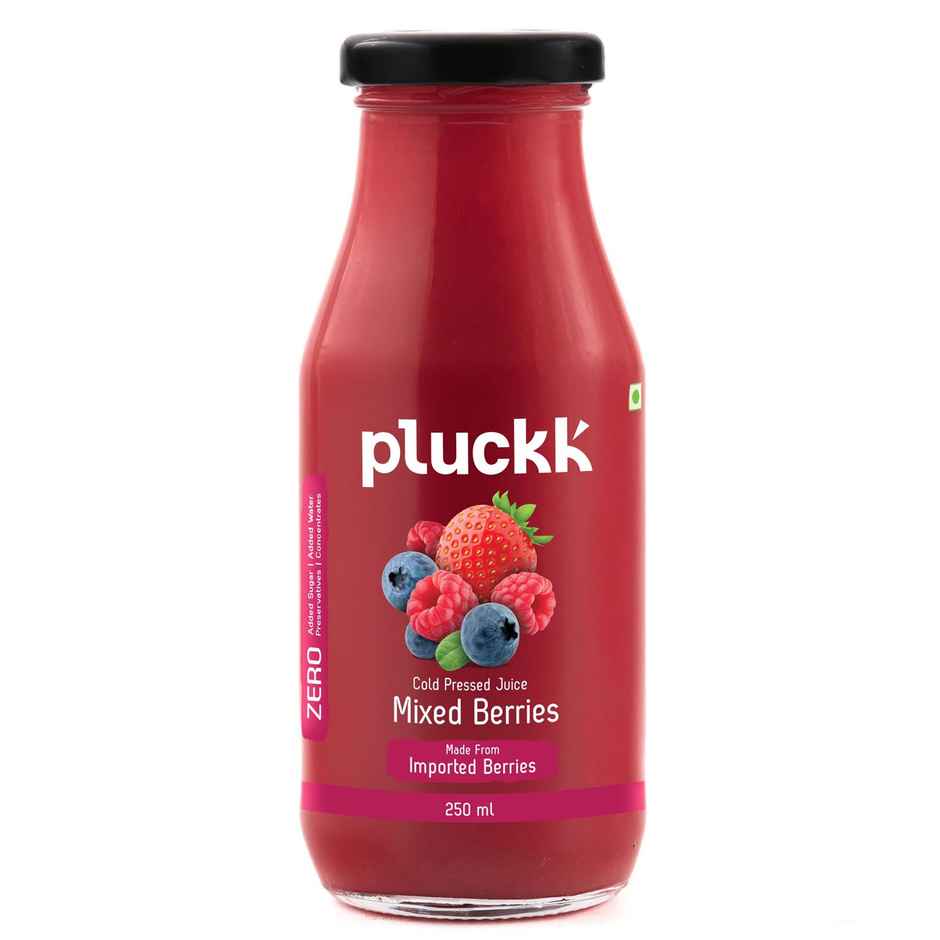 Pluckk Cold-Pressed Mixed Berries Juice | No Sugar, No Preservatives | Antioxidant-Rich | Combo