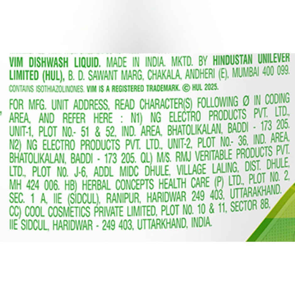 Vim Dishwash Liquid | Removes 100+ Odours & Grease In 1 Wash