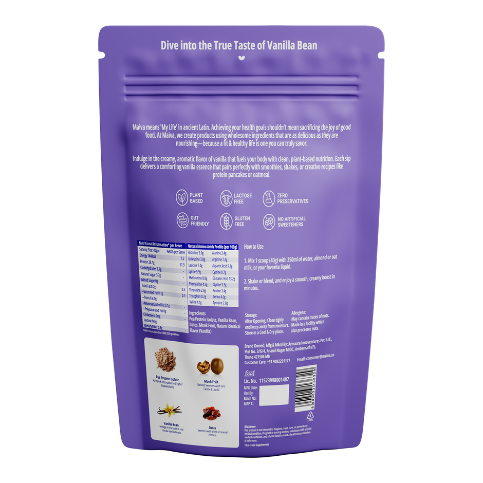 Maiva Pro Plant Protein Powder - Kerala Vanilla Bean