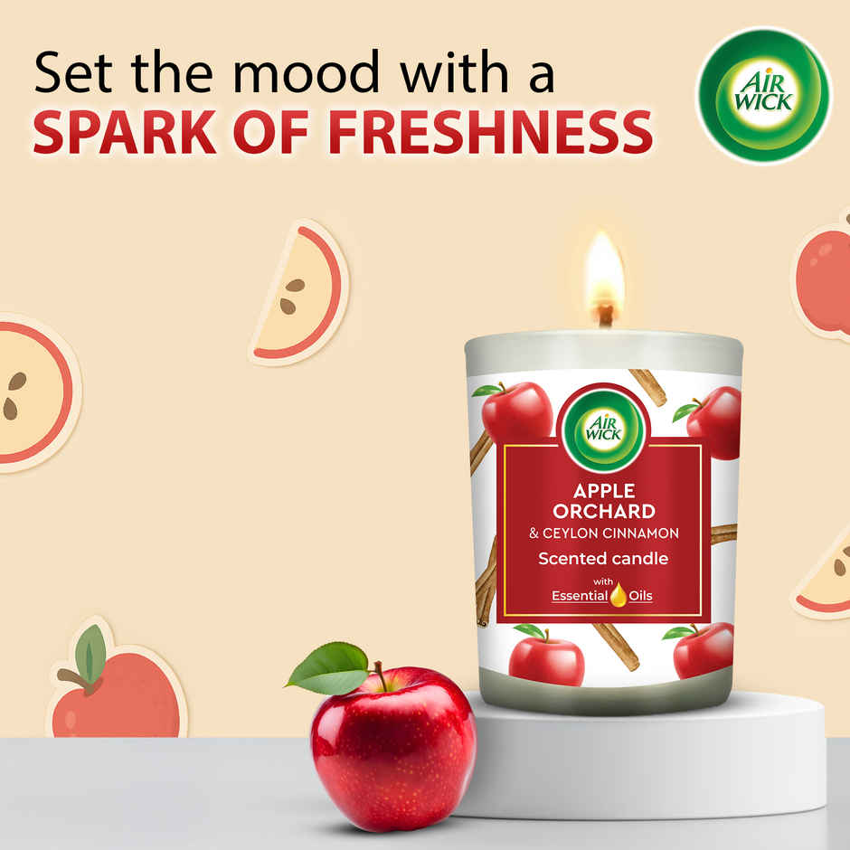 Airwick Home Fragrance Candle | Apple Orchard and Ceylon Cinnamon