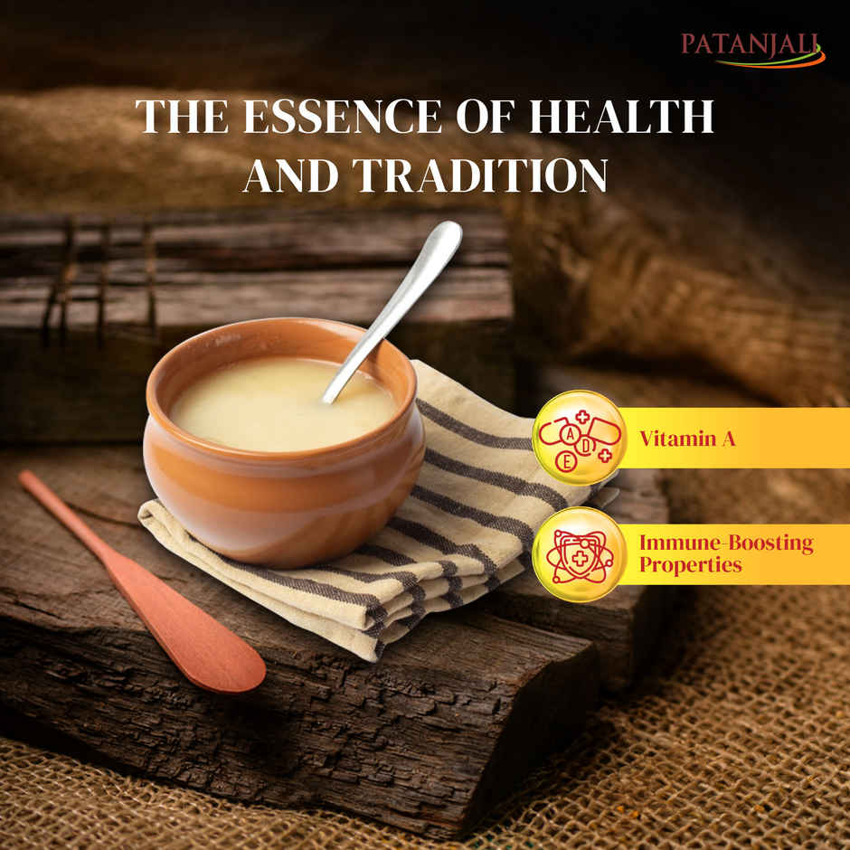 Patanjali Rich Cow Ghee Tetra Pack - Danedar, Rich Aroma, Cow Ghee