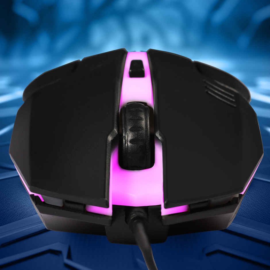 Zebronics Uzi High Precision Wired Gaming Mouse With 4 Buttons | Rainbow Led Lights | Dpi Switch