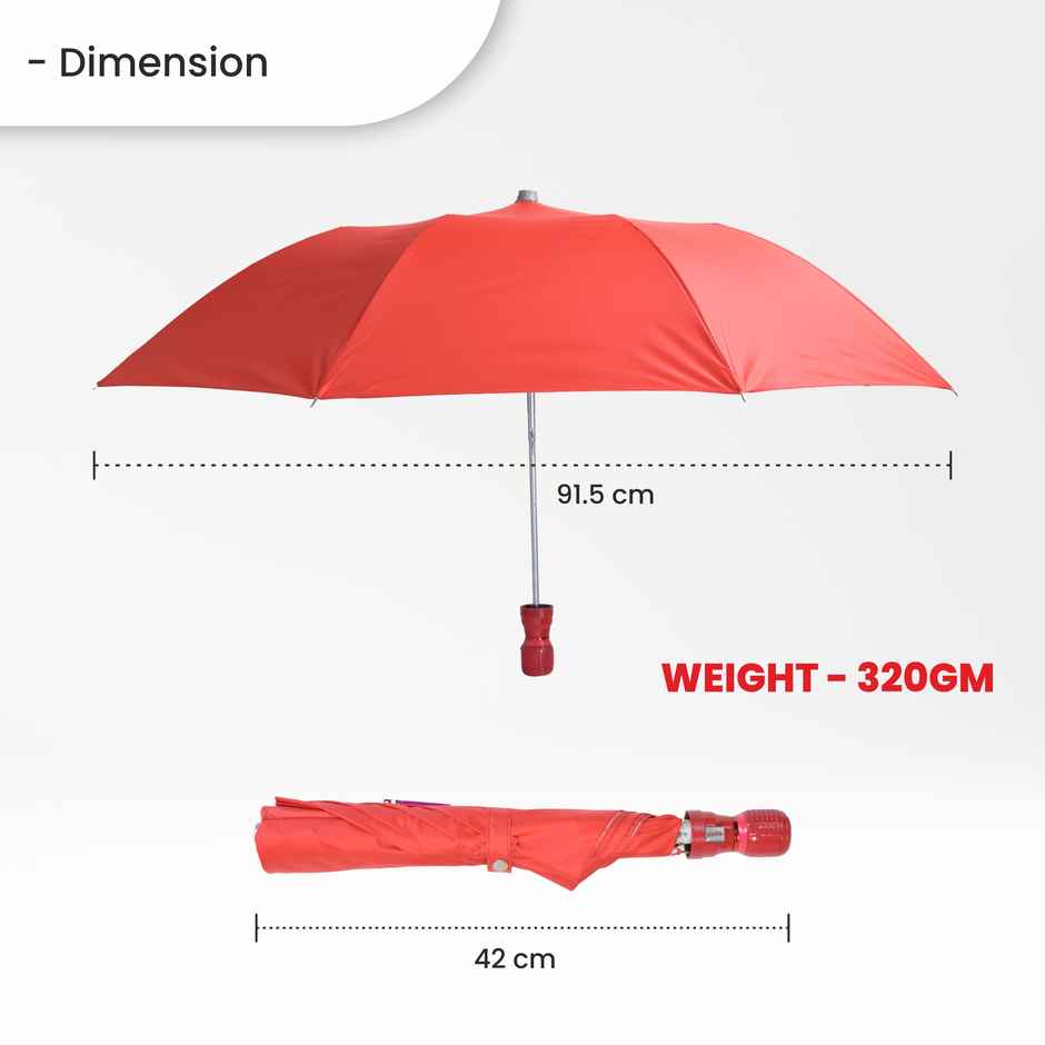 Cello Varsha 21 Inch 2 Fold Mix Mono Silver Umbrella | Orange