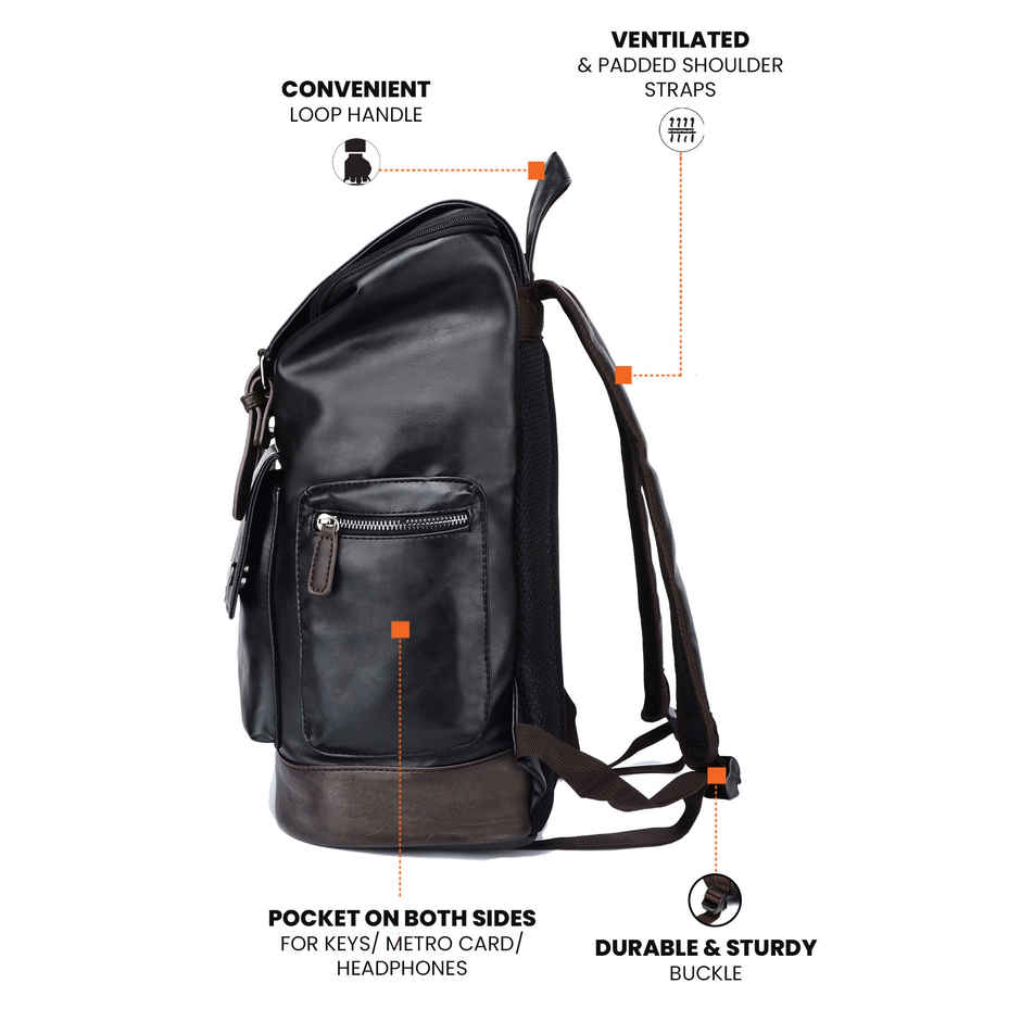 Fur Jaden Unisex Vegan Leather 22 L Laptop Bag | Black