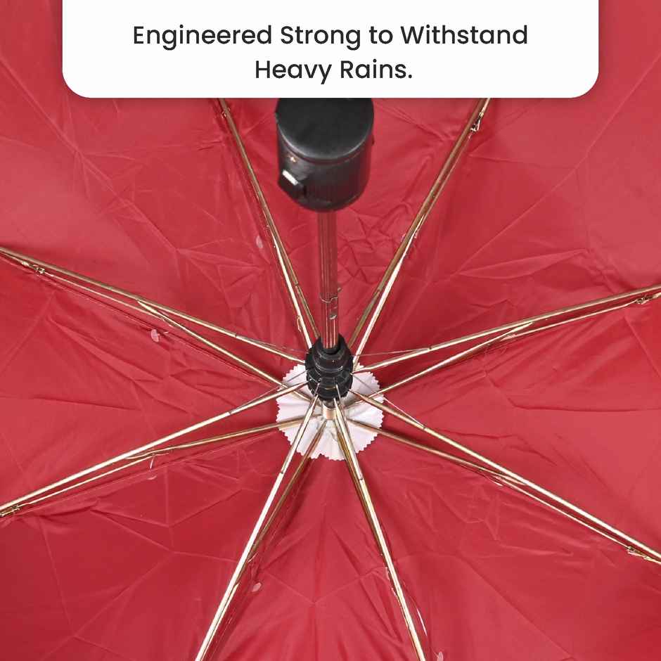 EUME Leatrix 21 Inch 2 Fold Auto-Open Lemon Umbrella | Maroon