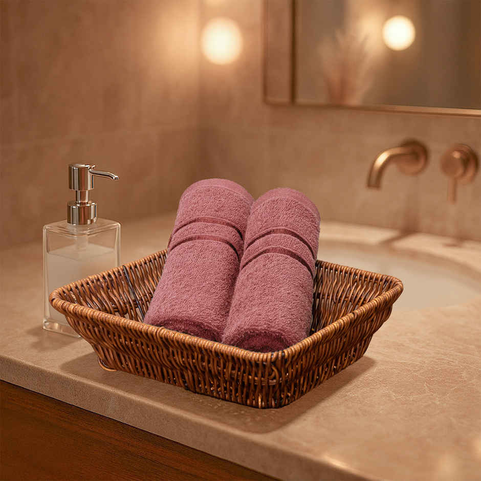 myTrident Comfort Living Cotton Hand Towel Set | Apple Red