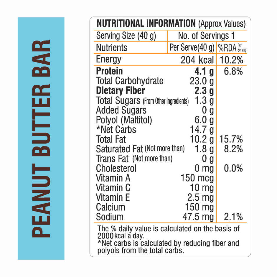 RiteBite Peanut Butter 4g Protein Energy Bar