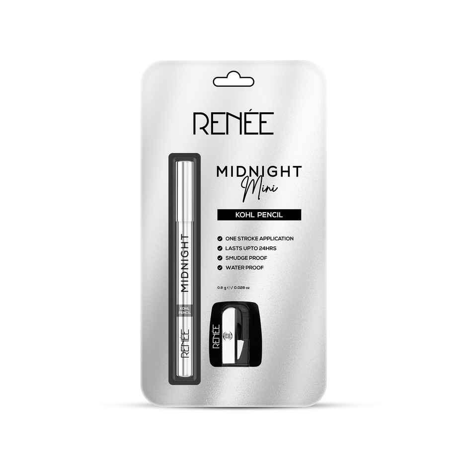 Renee Midnight Mini Kohl Pencil | Darkest Black | Smudgeproof | Waterproof