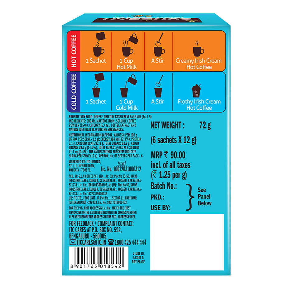 Sunbean Irish Cream Coffee Mix - Effortless Dalgona Experience (Add Milk)