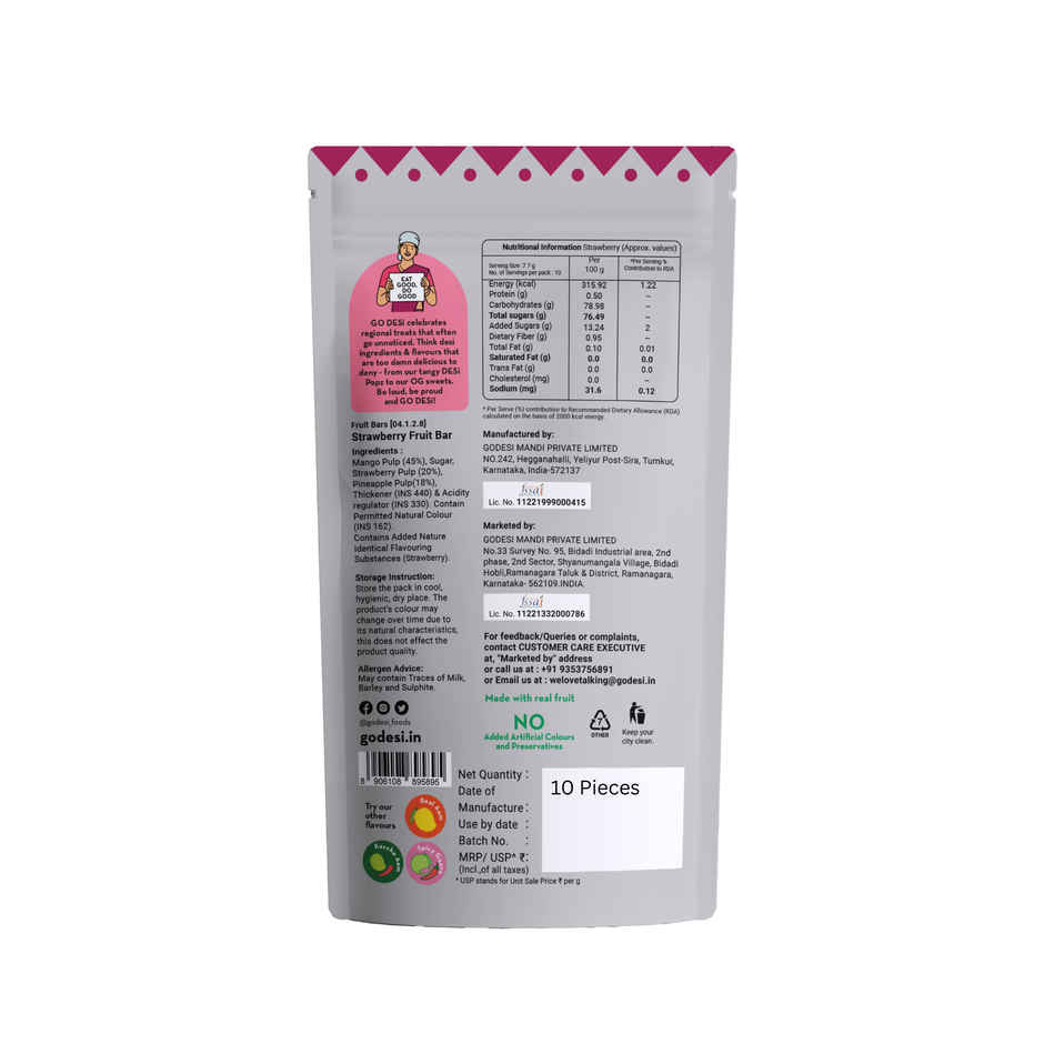 GO Desi Strawberry Fruit Bar