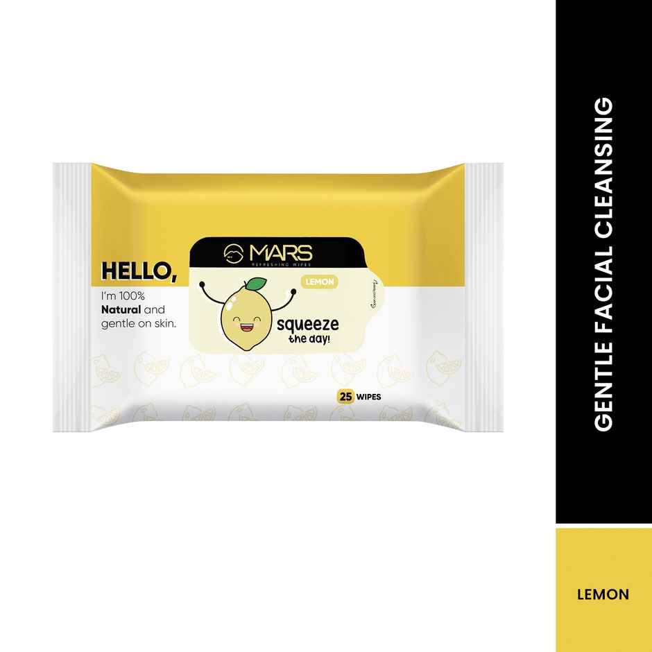 MARS Cosmetics Refreshing Wet Wipes For Face Wipes Lemon | 25 Pulls Per Pack