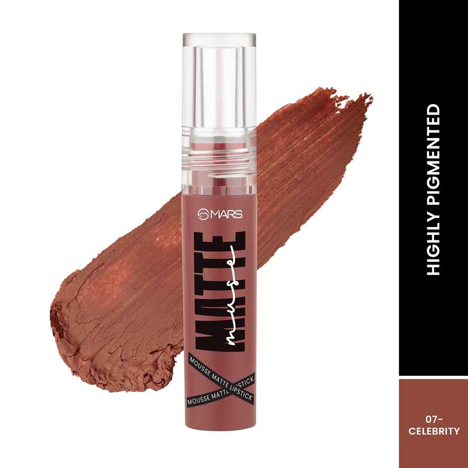MARS Cosmetics Matte Muse Mousse Lipstick (3ml) (07-CELEBRITY) with Doe-Foot Applicator